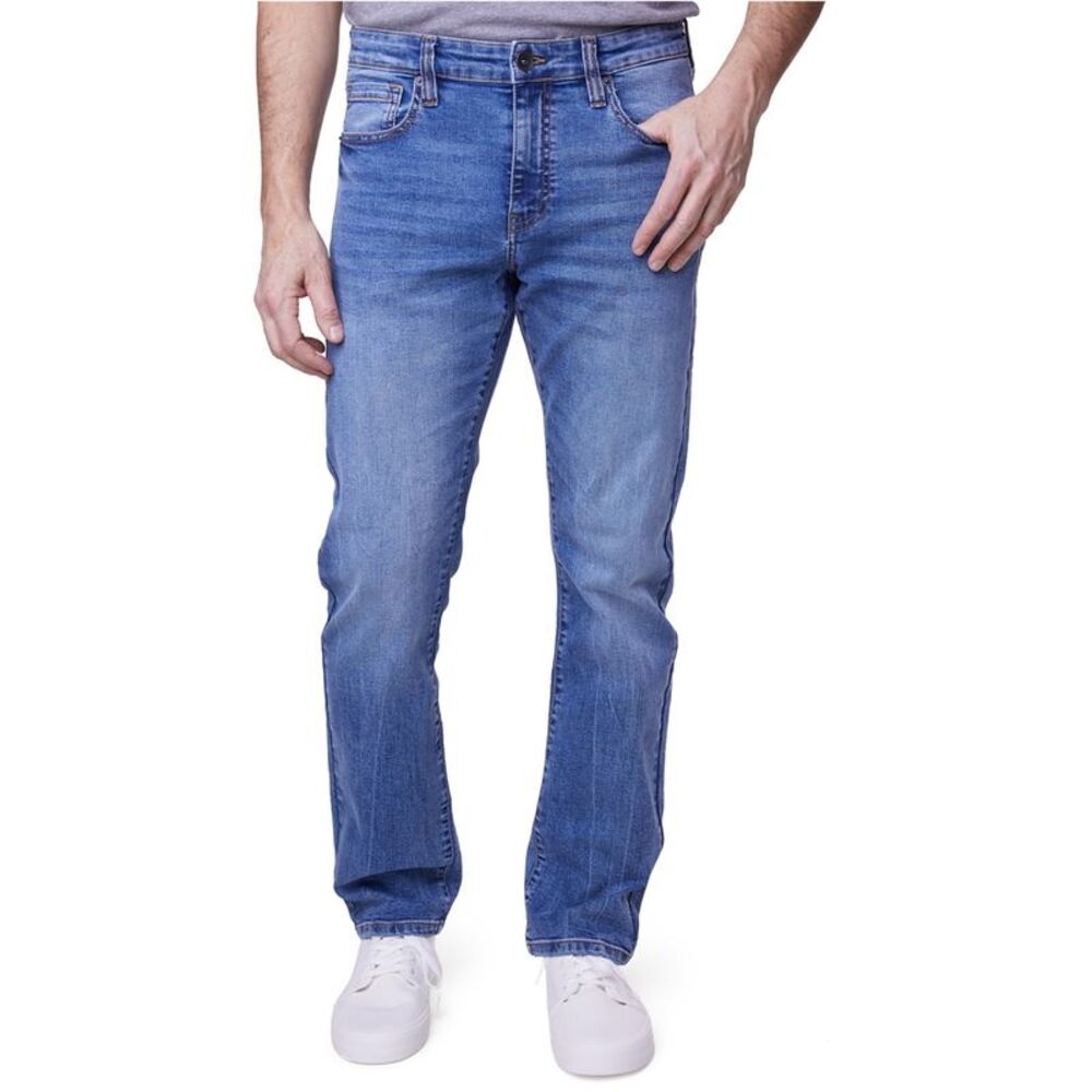 LAZER Mens Distressed Slim-Fit Stretch Tapered Slim Jeans, NWT